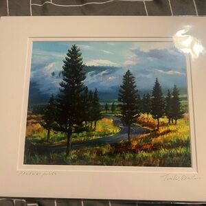 Mike Carroll Landscape Art Print with Green and Blue Tones island of Lana’i 8x10